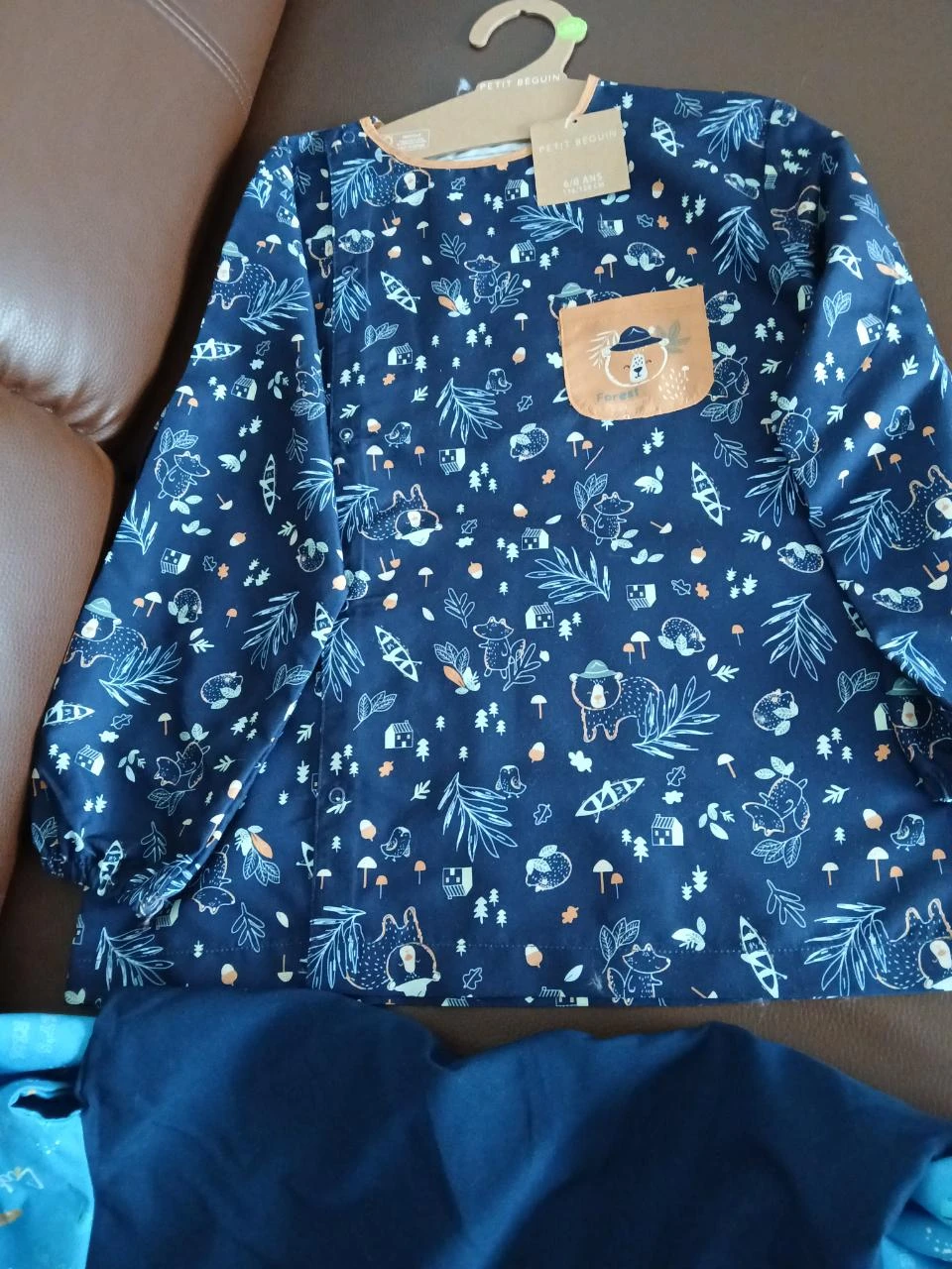 lote de 2 aventais blusas pintura escolar garoto petit beguin 116/128 cm 6/8 anos – photo 5